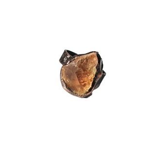 - - - - Natural  handcrafted Raw citrine ring
